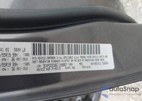 2016 Dodge Journey R/T из США, поврежденный, VIN 3C4PDDEG9GT108887